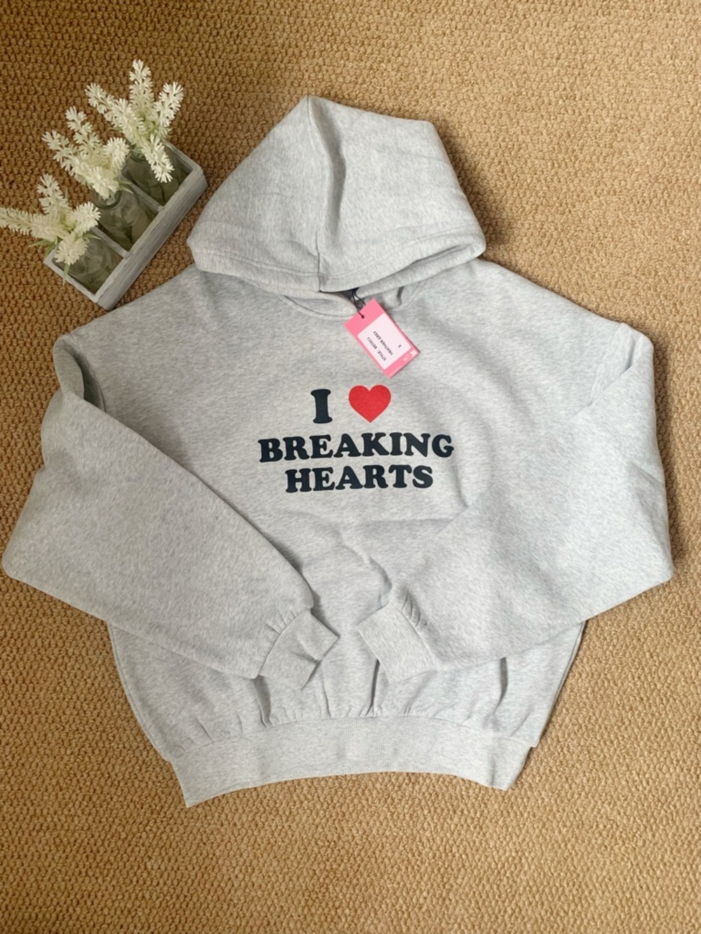 Edikted Grey “I Love Breaking Hearts” Hoodie S
